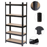 ZNTS 5 Tier Heavy Duty Metal Shelving Rack Unit Garage Storage Shelf Black UK 12865320