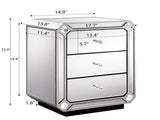 Champagne Gold Mirror Three Drawn Cabinet,Modern End Side, Mirrored Nightstand, Mirrored Side W1005P562320