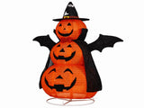 5 ft Lighted 3-Tier Pop-Up Pumpkin Halloween Decoration with Witch Hat, Cape, Bat Wings and 130 Warm 74132199
