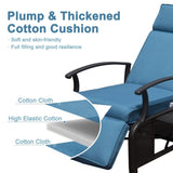 Adjustable Patio Recliner Chair Metal Outdoor Lounge Chair with Flip Table Push Back, Adjustable W1859P196390