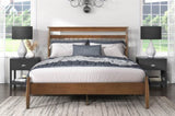 Transitional Design Eastern King Platform Bed Chestnut Finish Wood Frame Bedroom Furniture 1pc Bed B011P207876