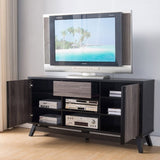 Black and grey sideboard tv stand buffet with two doors one drawer and six shelves B107P256698