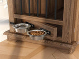 44.48" Large Dog Crate Furniture, Indoor Wooden Dog Kennel End Table with 2 Storage Drawers and 71193742