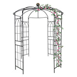 ZNTS Metal Garden Arch Iron Garden Arbors Gazebo Dia81.3'' x 114.2'' High Birdcage Shape Pergola Pavilion W158681123