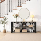 3-Tier Industrial Console Table,70.87 inch, Narrow Entry Table Long Table with Storage for Entryway, W2317P230086