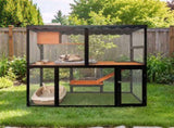 Wooden Catio Outdoor Cat Enclosure Large Cat House for Mulitiple Cats Walk ,Indoor 4 Tier Cat 31203530