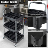 3 Layer Tool Cart w/ Lockable Universal Wheels and Multiple Divider 29095919