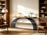 63 Inch 3 Tier Console Table Arched Frame Entryway Sofa Table 63876056