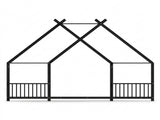 Black House Shaped Twin Size Kids Metal Bed with Side Rails, Platform Bed No Box Spring Needed, Safe 35174809