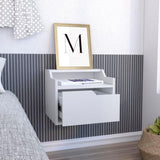 Busan Modern Floating Nightstand , End Table, Side Table Single-Drawer Design with Sleek Two-Tiered B200137840
