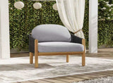 Grotta Outdoor Wood Club Chair, Dark Gray Rope with Gray Cushion N775P301130G