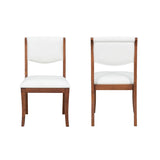 Walnut Finish Upholstered Dining Chairs Set of 2 - Traditional Elegant Fabric Side Chairs with N842P315209D