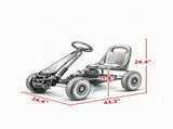 Kids Pedal Go Kart, Adjustable Seat & EVA Wheels with Brake, for Boys & Girls Ages 3-8, Black 67888513