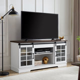 Multipurpose Sliding Door TV Cabinet Large Cabinet with 2 Sliding Glass Doors, TV Desk W1758P189946
