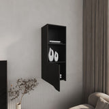 Wall Cabinet 43.3" H, with 1 Door and 3 Shelves, Black B097P250868