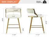(SET of 2) 26'' Counter height bar stools Corduroy kitchen island counter bar stool with back,golden 25086377