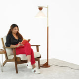 Contemporary Floor Lamp Zensa Brown Floor Lamp 110V, Standing Light for Living Room Centerpiece, B183P315130