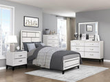 Modern Contemporary White Finish Storage Nightstand of 2x Drawers 1pc Wooden Bedroom Furniture B011P235882