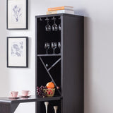 Bar Cabinet, Extended Table Kitchen Cabinet with Wine Bottle Compartment & Open Shelving, Red Cocoa B107130858