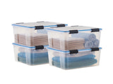 44 Qt. Plastic Storage Bins with Sealed Lids, Clear Gasket Box, Airtight Containers 4Pk 79625921