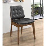 Black and Natural Walnut Tufted Back Side Chairs B062P145448