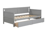 ZNTS Daybed with two drawers, Twin size Sofa Bed,Storage Drawers for Bedroom,Living Room ,Grey 60289249