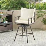 Outdoor Patio Swivel Bar Stool Height Adjustable Barstool with Cushions 54036.00BCOP