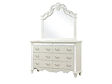 Milan Mirror Framed Dresser made with Wood in White B00956630