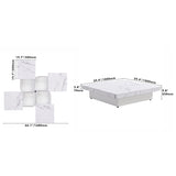 Square Marble Veneer Coffee Table Sliding Top with Storage in White 39.4'' WF322094AAK