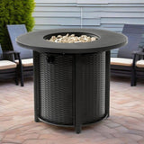 32" Propane Gas Fire Pit Table, 50000 BTU Round Steel Fire Pit for Outside Patio Deck Garden 60018684
