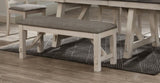 Cottage Style 1pc Upholstered Seat Chalk Gray Finish Bench Dining Room Bedroom Wooden Furniture B011135937