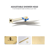 ZNTS Brushed Gold shower system 12 inch Brass Bathroom Deluxe rain mixed shower combination set wall W121951938