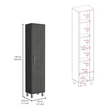 Laska Storage Cabinet, Broom Hangers, 1 Door B200P173188
