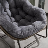 Outdoor Rattan Rocking Chair,Padded Cushion Rocker Recliner Chair Outdoor for Front Porch, Living W640P271518