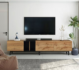 Modern TV Stand for 80'' TV with 3 Doors, Media Console Table, Entertainment Center with Large WF302939AAP