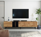 ZNTS Modern TV Stand for 80'' TV with 3 Doors, Media Console Table, Entertainment Center with Large WF302939AAP