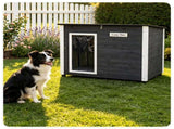 34" x 20" x 25" Outdoor Dog House with Sloped Asphalt Roof, Elevated Floor & Openable Roof 83784914