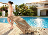 HDPE In-Pool Lounge Chair with Rear Rolling Wheels, 450 LBS Capacity S-Curve Ergonomic Pool Chaise 39915080