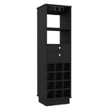 Classic Bar Cabinet, Two Drawers, Twelve Built-in Wine Rack-Black B07091835