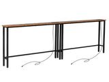 2 Pack 39.4" Narrow Console Sofa Table with Power Outlets and USB Ports, Long 27547211