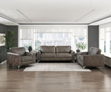 Brownish Gray Polished Microfiber Upholstery Elegant Modern Style Chair 1pc Solid Wood Living Room B011P204083