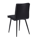 ZNTS Faux Leather Dining Chairs set of 2, Carbon Seel Metal Frame Leg, Black 61264021