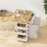 Multi-Functional Kitchen Island Cart with 2 Door Cabinet and Two Drawers,Spice Rack, Towel Holder, W757139001