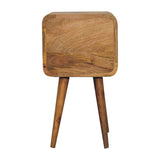 Artisan Furniture Solid Wood Mini Oak-ish Curved nightstand B182P280774
