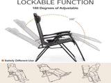 2-Pack Zero Gravity Outdoor Lounge Chairs 330lbs Capacity Folding Textilene Recliner with Adjustable 41429310