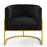 Upholstered Velvet Accent Chair with Golden Metal Stand,Mid-Century Living Room Leisure Chair with W2186137441