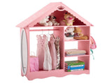 Pink and white star-printed MDF, spray-painted, 1 mirror, 3-tier shelf, 1 clothes rod, children's 45801405
