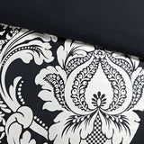7 Piece Cotton Printed Comforter Set Black King B03597262