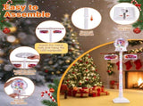 5 FT Christmas Street Lamp Post with Ferris Wheel Snow Globe Lantern, Color Light, Snowfall & Music, 28778664