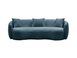 Modern Curved Sofa, Boucle Fabric Couch for Bedroom, Office, Apartment Blue W876102840